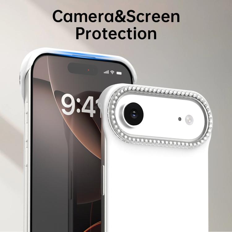 Candy Diamond Half-frame Frosted PC Hybrid TPU Phone Case, For iPhone Air, For iPhone 16 Pro Max, For iPhone 16 Pro