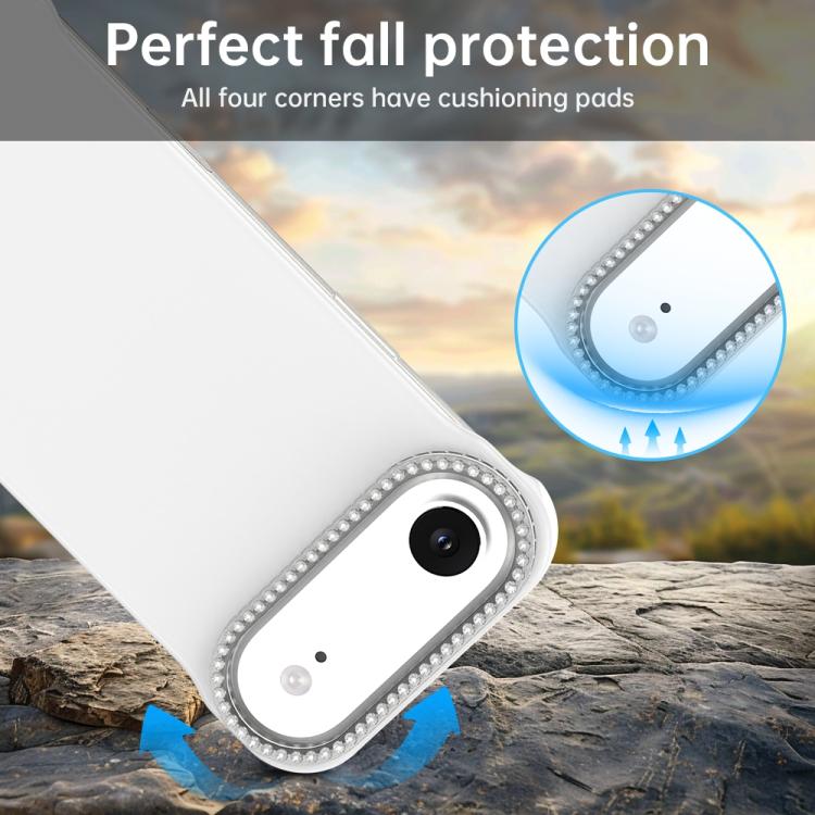 Candy Diamond Half-frame Frosted PC Hybrid TPU Phone Case, For iPhone Air, For iPhone 16 Pro Max, For iPhone 16 Pro