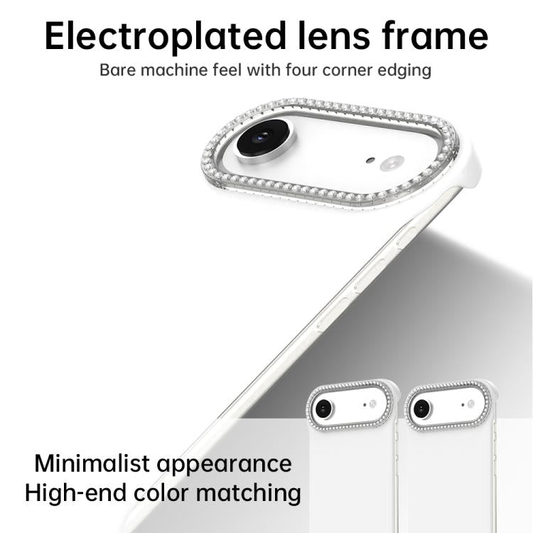 Candy Diamond Half-frame Frosted PC Hybrid TPU Phone Case, For iPhone Air, For iPhone 16 Pro Max, For iPhone 16 Pro