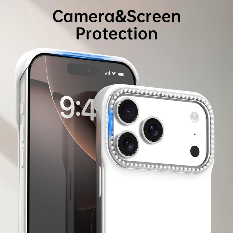 Candy Diamond Half-frame Frosted PC Hybrid TPU Phone Case, For iPhone 17 Pro Max, For iPhone 17 Pro, For iPhone 17