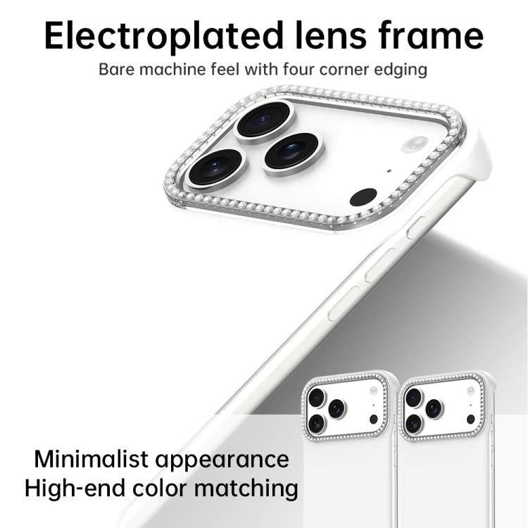 Candy Diamond Half-frame Frosted PC Hybrid TPU Phone Case, For iPhone 17 Pro Max, For iPhone 17 Pro, For iPhone 17