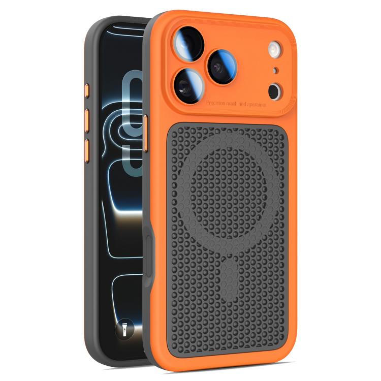 Armor Shield Mesh Cooling Magnetic Phone Case with Lens Film, For iPhone 17 Pro Max, For iPhone 17 Pro, For iPhone 17, For iPhone 16 Pro Max