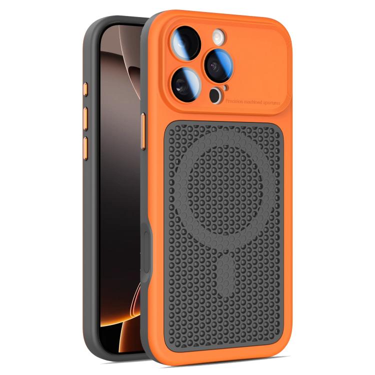 Armor Shield Mesh Cooling Magnetic Phone Case with Lens Film, For iPhone 16 Pro, For iPhone 16 Plus, For iPhone 16, For iPhone 15 Pro Max