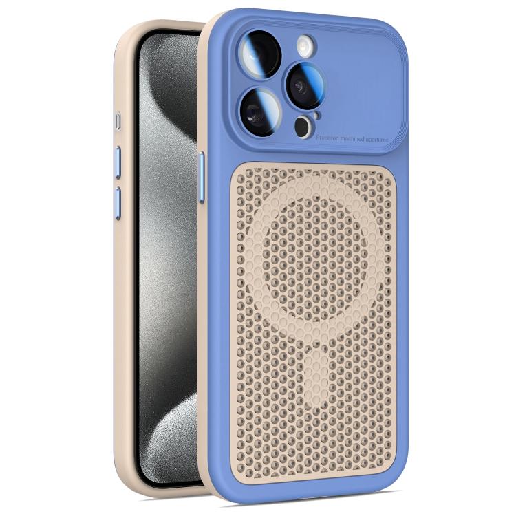 Armor Shield Mesh Cooling Magnetic Phone Case with Lens Film, For iPhone 16 Pro, For iPhone 16 Plus, For iPhone 16, For iPhone 15 Pro Max