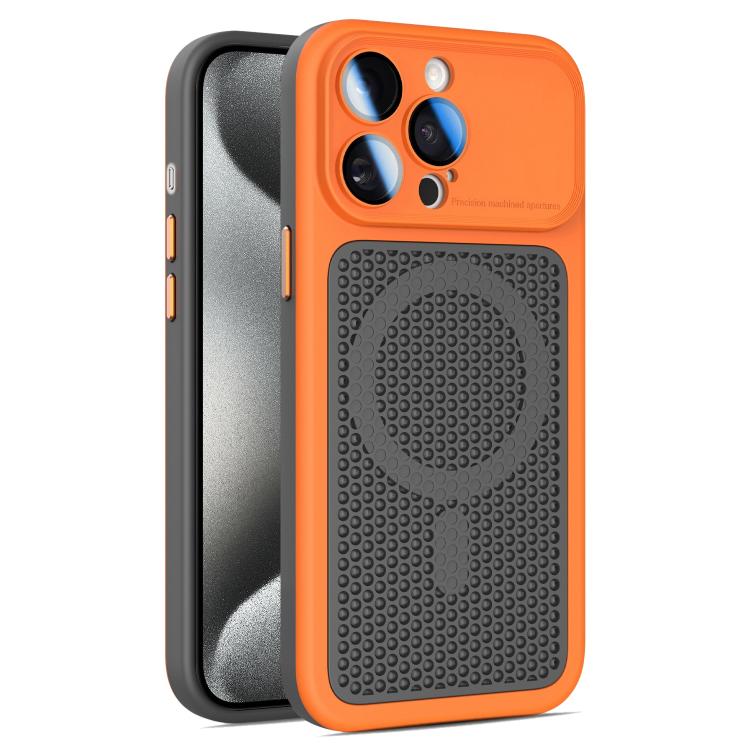 Armor Shield Mesh Cooling Magnetic Phone Case with Lens Film, For iPhone 15 Pro, For iPhone 15 Plus / 14 Plus, For iPhone 15, For iPhone 14 / 13