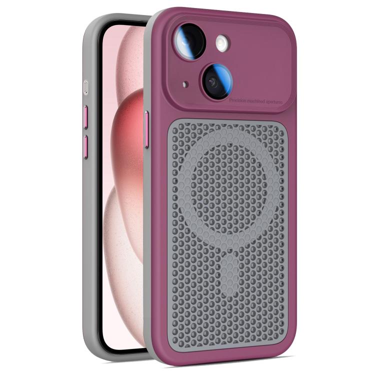 Armor Shield Mesh Cooling Magnetic Phone Case with Lens Film, For iPhone 15 Pro, For iPhone 15 Plus / 14 Plus, For iPhone 15, For iPhone 14 / 13
