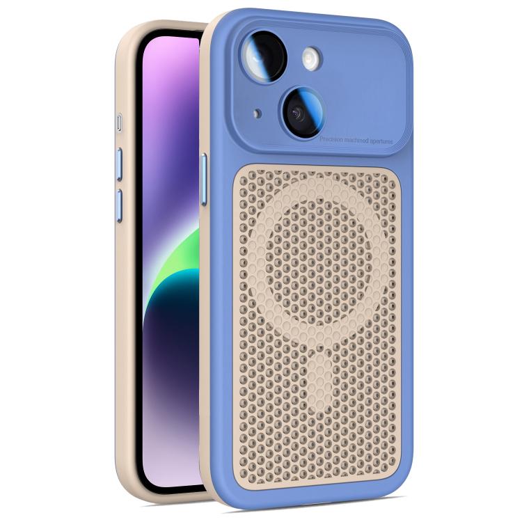 Armor Shield Mesh Cooling Magnetic Phone Case with Lens Film, For iPhone 15 Pro, For iPhone 15 Plus / 14 Plus, For iPhone 15, For iPhone 14 / 13