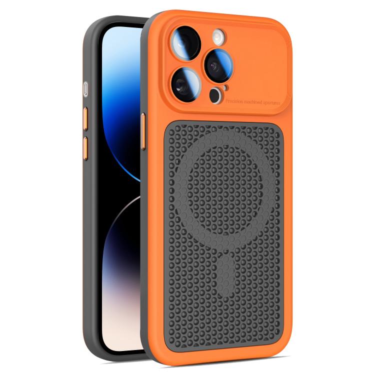 Armor Shield Mesh Cooling Magnetic Phone Case with Lens Film, For iPhone 14 Pro, For iPhone 14 Pro Max, For iPhone 13 Pro Max, For iPhone 13 Pro