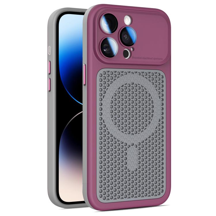Armor Shield Mesh Cooling Magnetic Phone Case with Lens Film, For iPhone 14 Pro, For iPhone 14 Pro Max, For iPhone 13 Pro Max, For iPhone 13 Pro