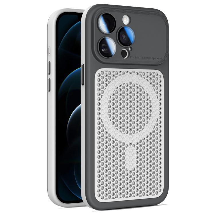 Armor Shield Mesh Cooling Magnetic Phone Case with Lens Film, For iPhone 12, For iPhone 12 Pro Max, For iPhone 12 Pro