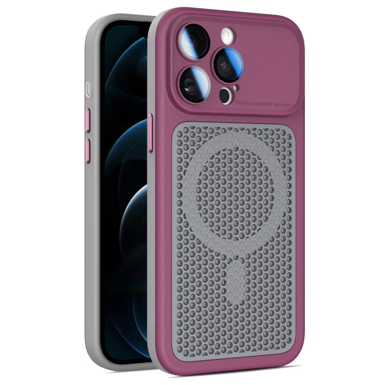 Armor Shield Mesh Cooling Magnetic Phone Case with Lens Film, For iPhone 12, For iPhone 12 Pro Max, For iPhone 12 Pro