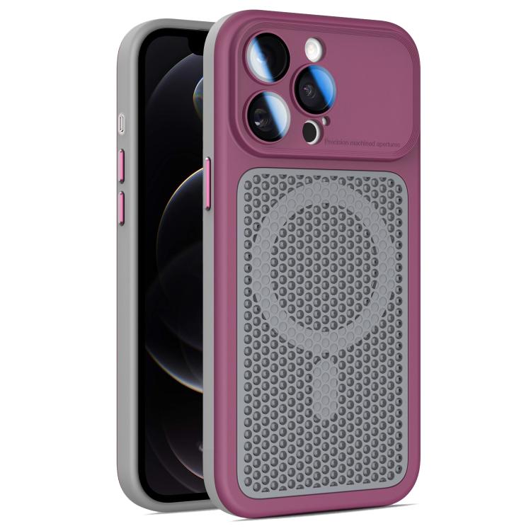 Armor Shield Mesh Cooling Magnetic Phone Case with Lens Film, For iPhone 12, For iPhone 12 Pro Max, For iPhone 12 Pro
