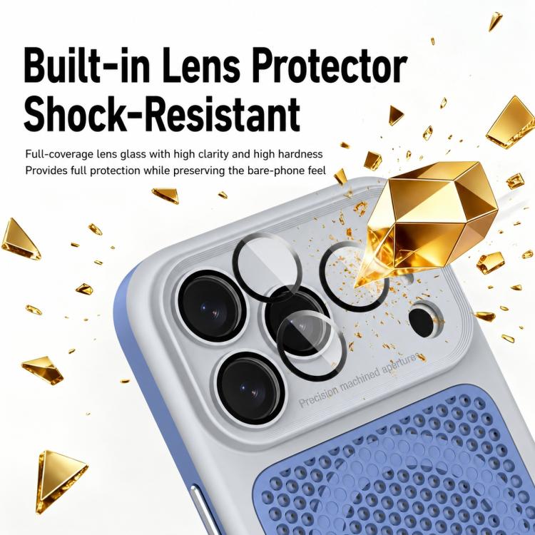 Armor Shield Mesh Cooling Magnetic Phone Case with Lens Film, For iPhone 17 Pro Max, For iPhone 17 Pro, For iPhone 17, For iPhone 16 Pro Max
