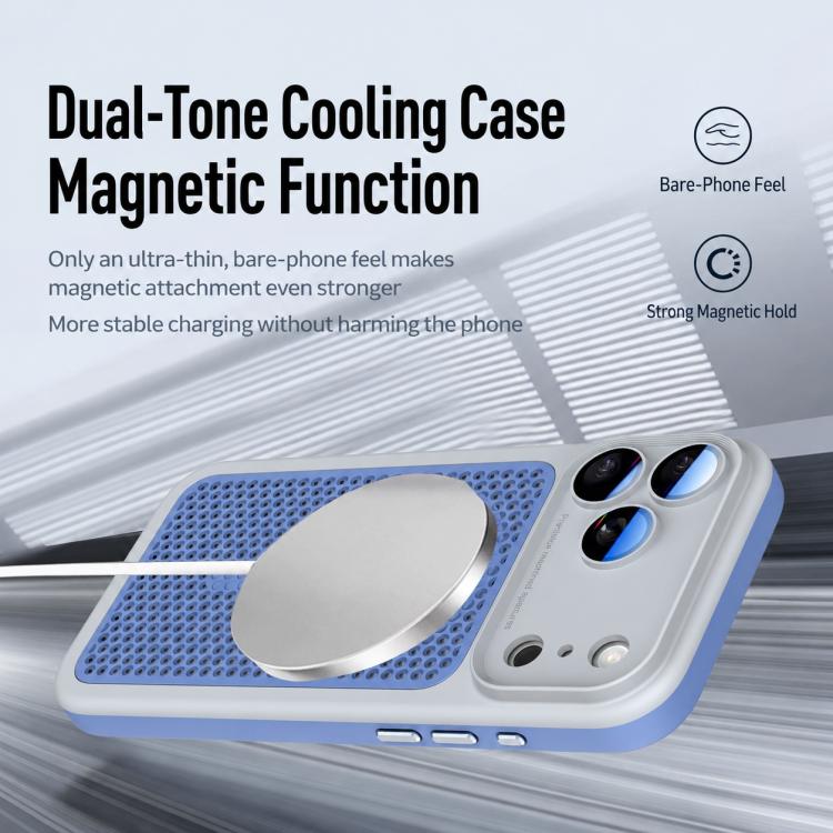 Armor Shield Mesh Cooling Magnetic Phone Case with Lens Film, For iPhone 17 Pro Max, For iPhone 17 Pro, For iPhone 17, For iPhone 16 Pro Max