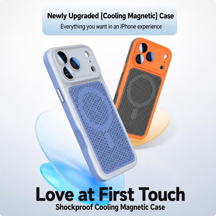 Armor Shield Mesh Cooling Magnetic Phone Case with Lens Film, For iPhone 17 Pro Max, For iPhone 17 Pro, For iPhone 17, For iPhone 16 Pro Max