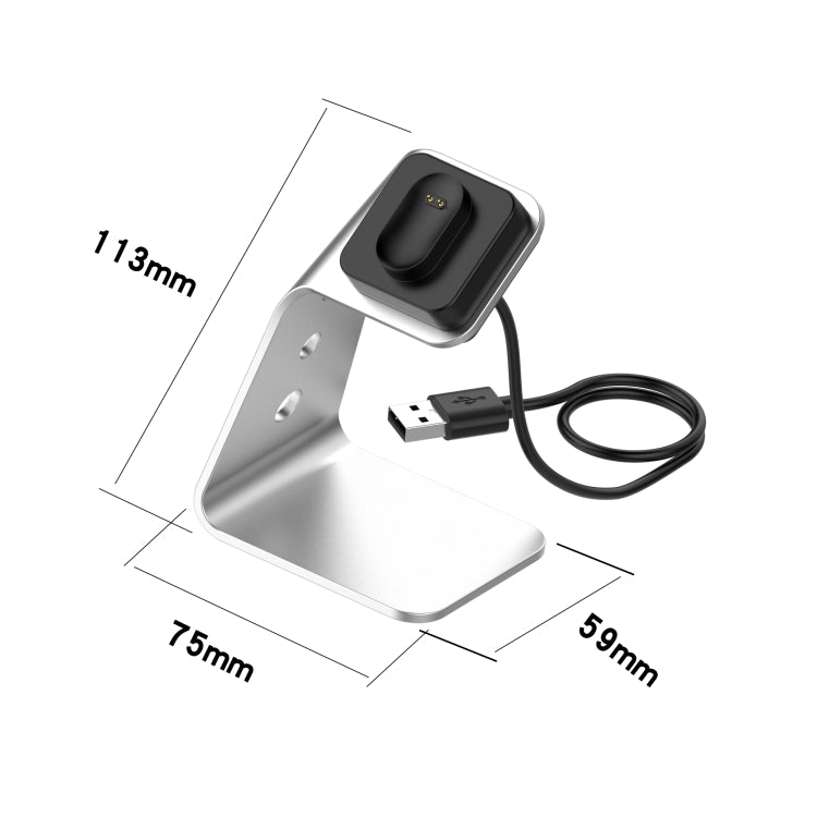 For Fitbit Inspire / Inspire HR / Ace 2 Universal Aluminum Alloy Charger Holder with Chip Protection, Support Fast Charging(Silver)