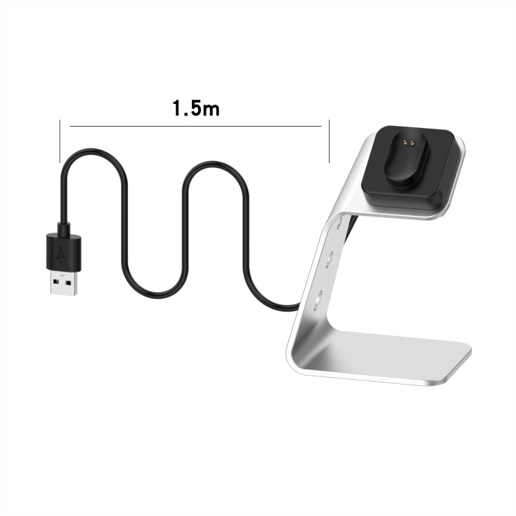 For Fitbit Inspire / Inspire HR / Ace 2 Universal Aluminum Alloy Charger Holder with Chip Protection, Support Fast Charging(Silver)