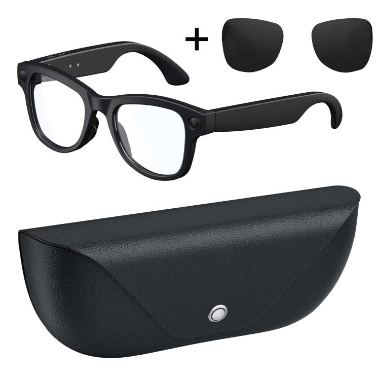 M02X Pro Max Smart AI Glasses with 8MP HD Camera, Video Recording WiFi Transmission Al Smart Voice Assistant, Sunglasses + Anti Blue Light Lens, Gradient Lenses
