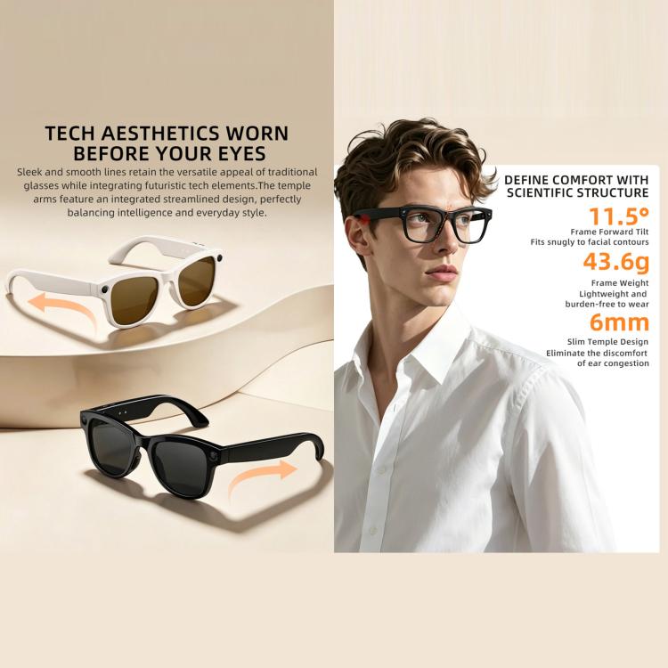 M02X Pro Max Smart AI Glasses with 8MP HD Camera, Video Recording WiFi Transmission Al Smart Voice Assistant, Sunglasses + Anti Blue Light Lens, Gradient Lenses
