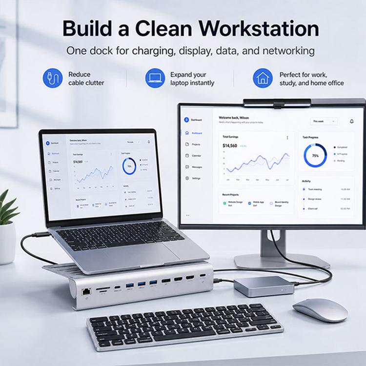BYL-2601 Multifunctional 11-in-1 Laptop Stand Docking Station