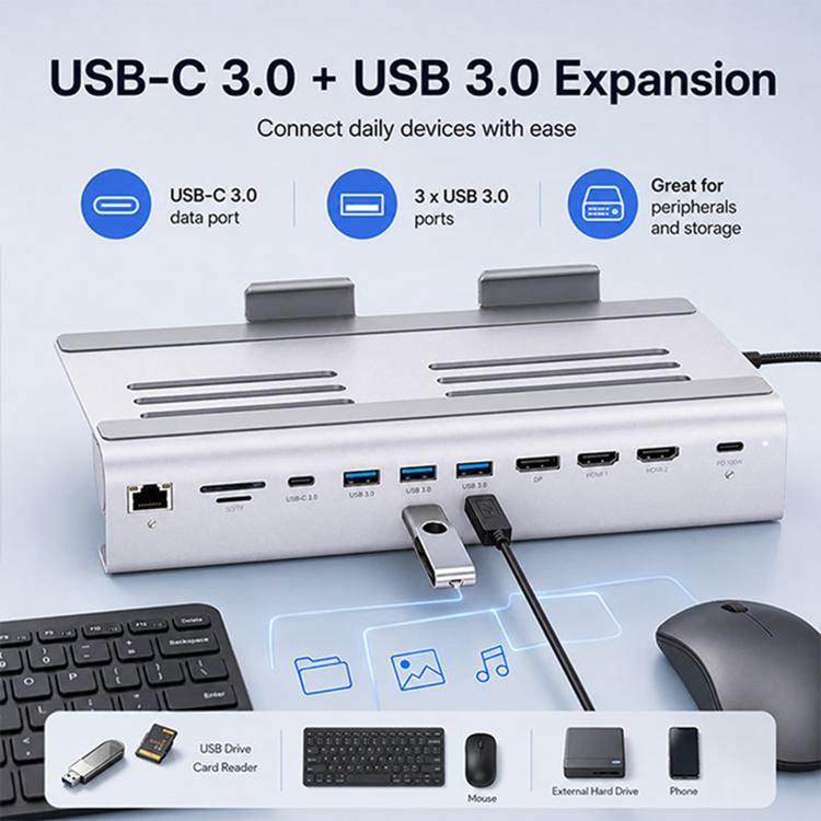 BYL-2601 Multifunctional 11-in-1 Laptop Stand Docking Station