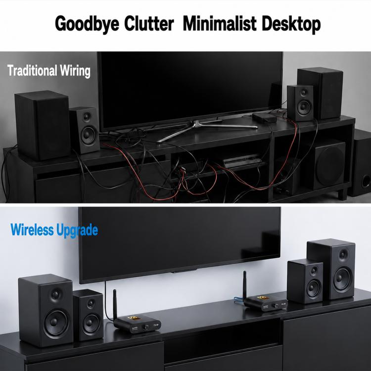 AU5810 5.8GHz Wireless Audio Transmitter and Receiver Kit, Support 100m Transmission