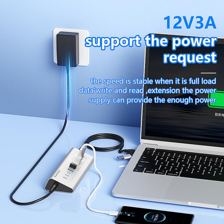 Blueendless Type-C / USB-C 2 in 1 Multifunctional HUB Docking Station US Plug, 7 Ports Hub, 10 Ports Hub