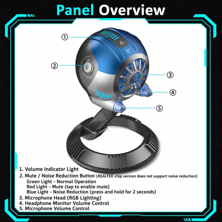 DJ-86 Cyberpunk-style Condenser Desktop Microphone, DJ-86