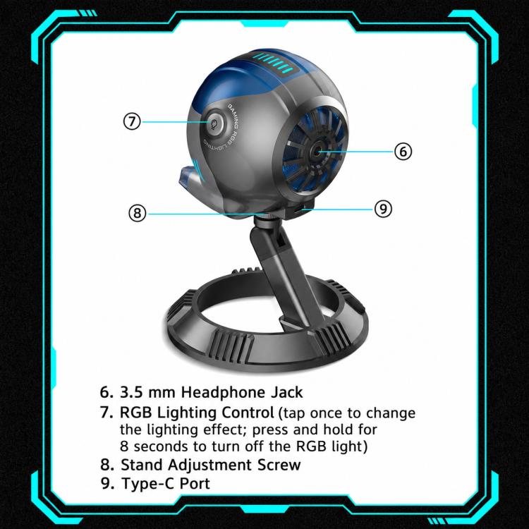 DJ-86 Cyberpunk-style Condenser Desktop Microphone, DJ-86