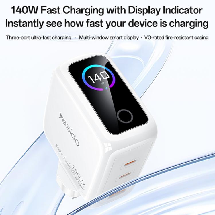 Yesido YC158 140W Dynamic Digital Display Charger, YC158 UK Plug