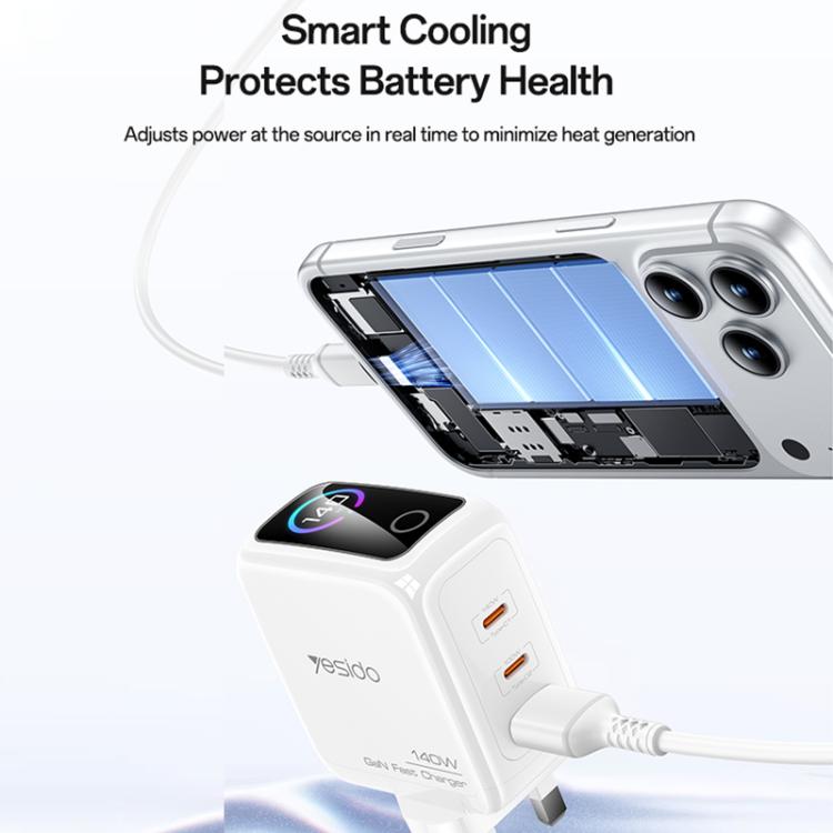 Yesido YC158 140W Dynamic Digital Display Charger, YC158 UK Plug