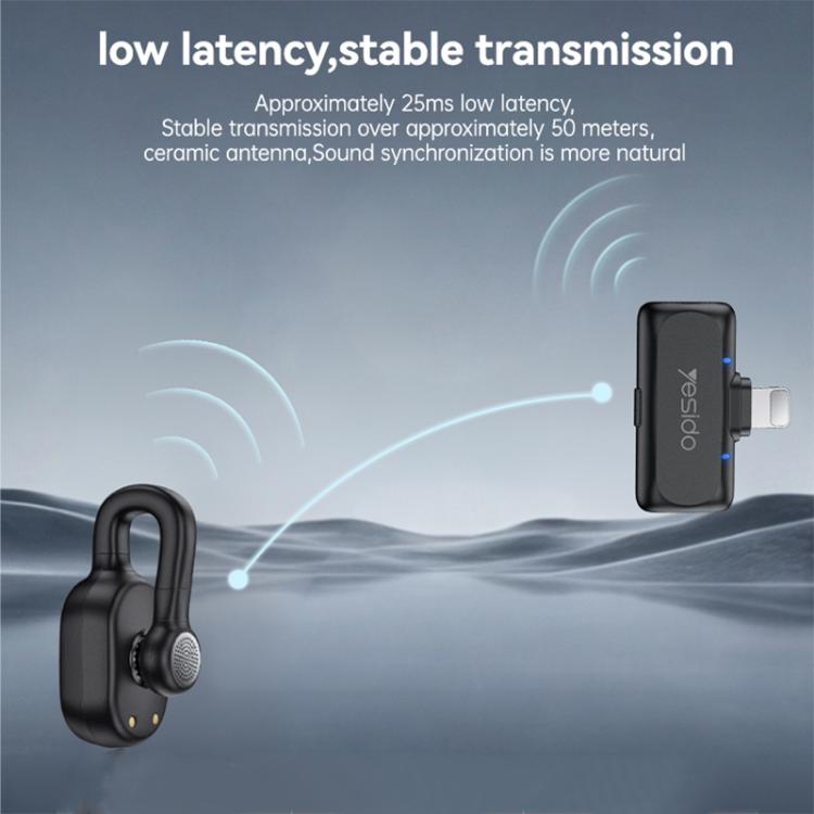 Yesido KR24 AI Noise Reduction Lavalier Microphone with 8 Pin Receiver, KR24