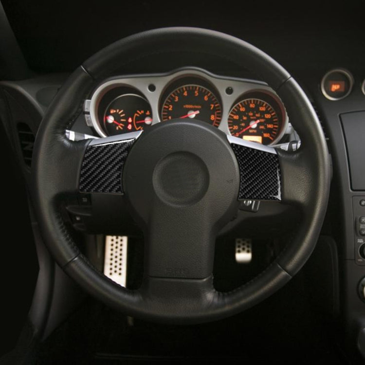 Car Carbon Fiber Steering Wheel Decorative Sticker for Nissan 350z 2006-2009