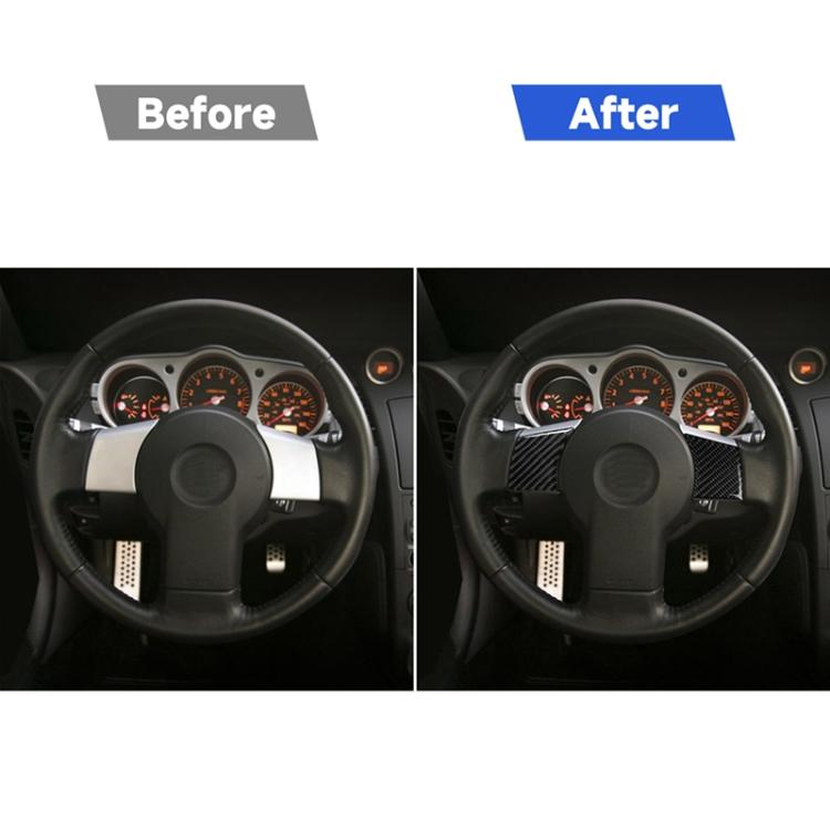 Car Carbon Fiber Steering Wheel Decorative Sticker for Nissan 350z 2006-2009
