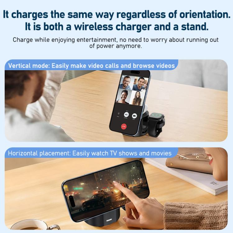 MDX-WQ25 Magnetic 3-in-1 Multifunctional Foldable Wireless Charger