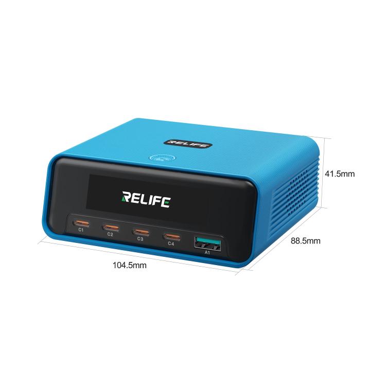 RELIFE Q8 165W GaN Intelligent Multi-Port Digital Display Charger, EU Plug, AU Plug, UK Plug, US Plug