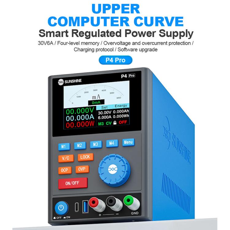SUNSHINE P4 Pro 30V / 6A Smart DC Regulated Power Supply, AU Plug, EU Plug, UK Plug, US Plug