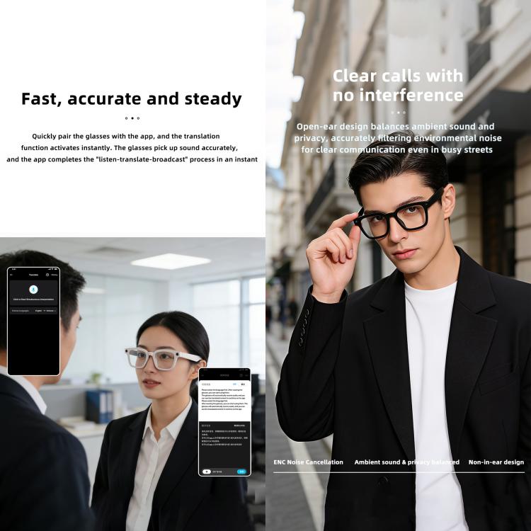 V03 Pro Smart AI Glasses with 8MP HD Camera, Video Recording WiFi Transmission, Al Smart Voice Assistant, Anti Blue Light Lens, Sunglasses