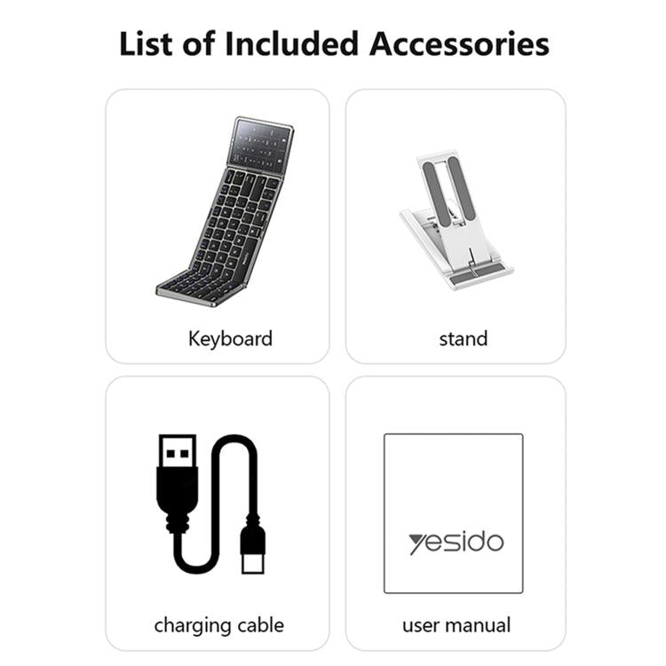 Yesido KB49 Wireless Three-fold Keyboard