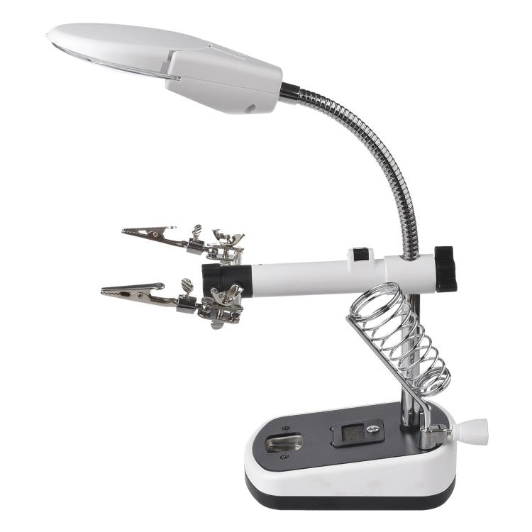 16090C Desktop Multifunctional Electric Iron Soldering Repair Magnifying Glass with LED Light, EU Plug, US Plug