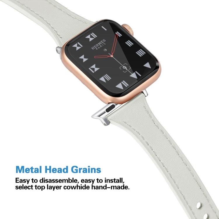 Leather Replacement Strap Watchband with Steel Button, For Apple Watch Series 7  41mm / & 6 & SE & 5 & 4 40mm, For Apple Watch Series  7  45mm / & 6 & SE & 5 & 4 44mm
