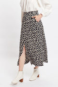 Louche Edie Daisy Dancer Midi Skirt - Black