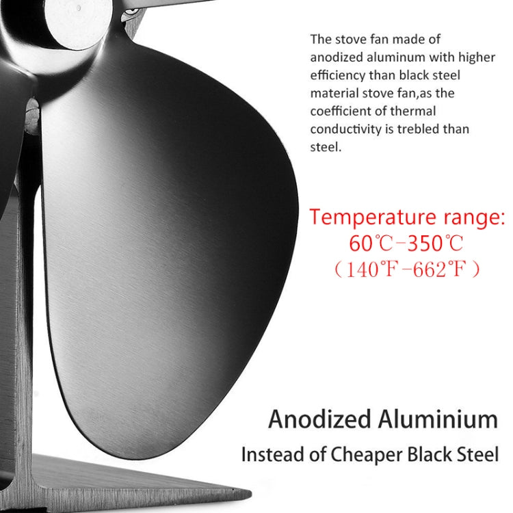 YL-105 4-Blade Aluminum Heat Powered Fireplace Stove Fan, YL-105 (Silver), YL-105(White), YL-105 (Black), YL-105 (Bronze), YL-105 (Grey), YL-105 (Gold), YL-105 (Rose Red)
