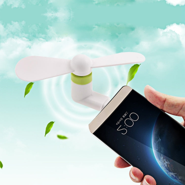 Fashion USB 3.1 Type-C Port Mini Fan with Two Leaves, For Mobile Phones with OTG Function(Black)