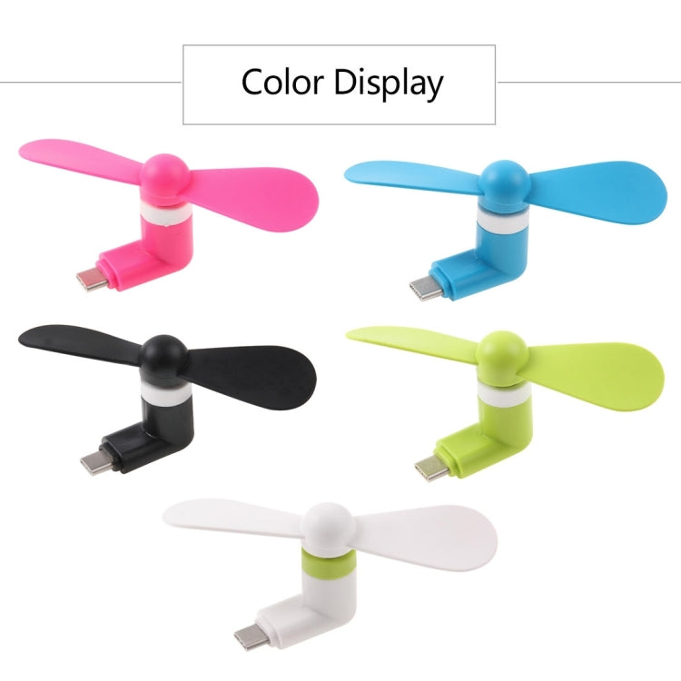 Fashion USB 3.1 Type-C Port Mini Fan with Two Leaves, For Mobile Phones with OTG Function(Black)