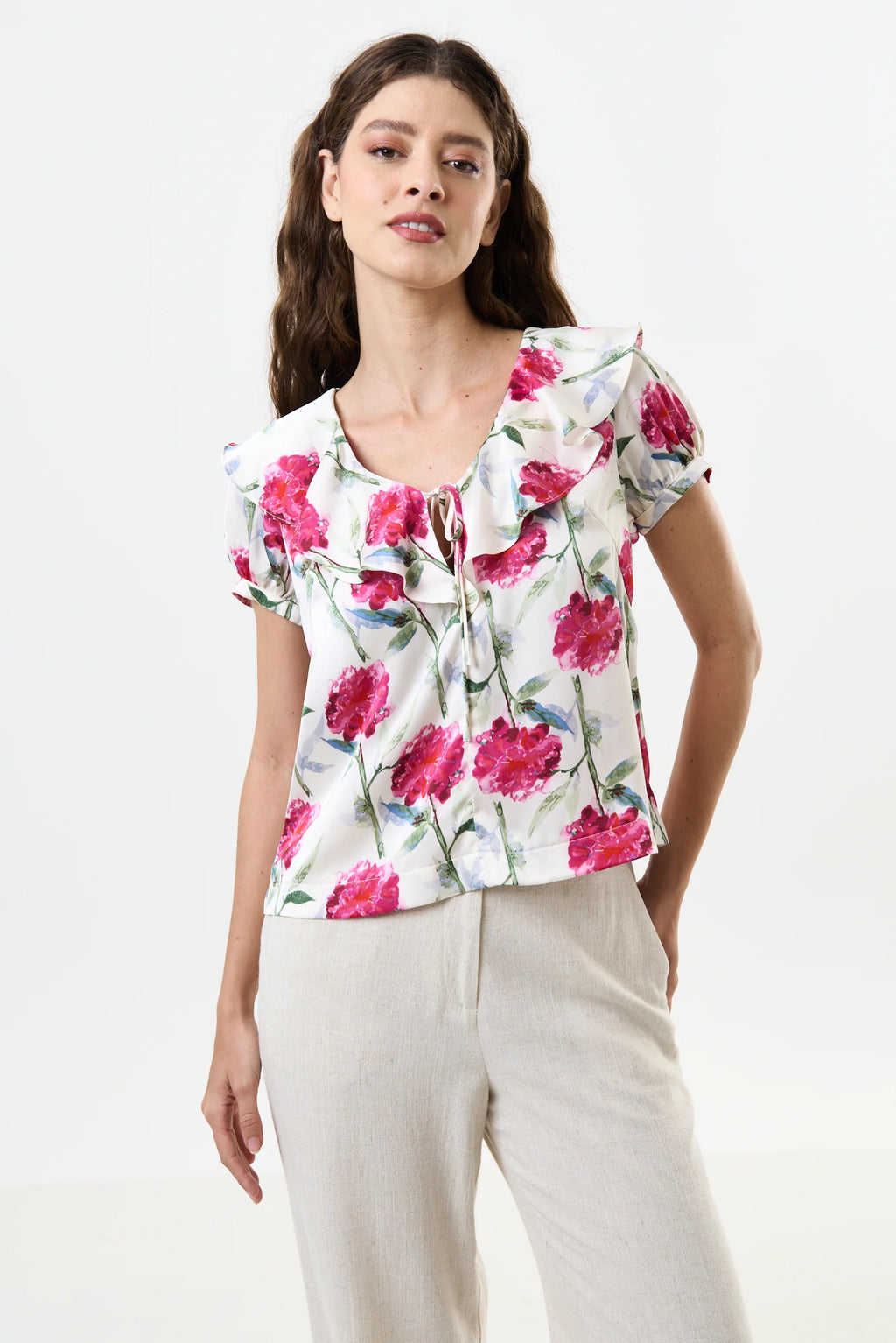 Eloise Loveflower Print Puff Sleeve Blouse
