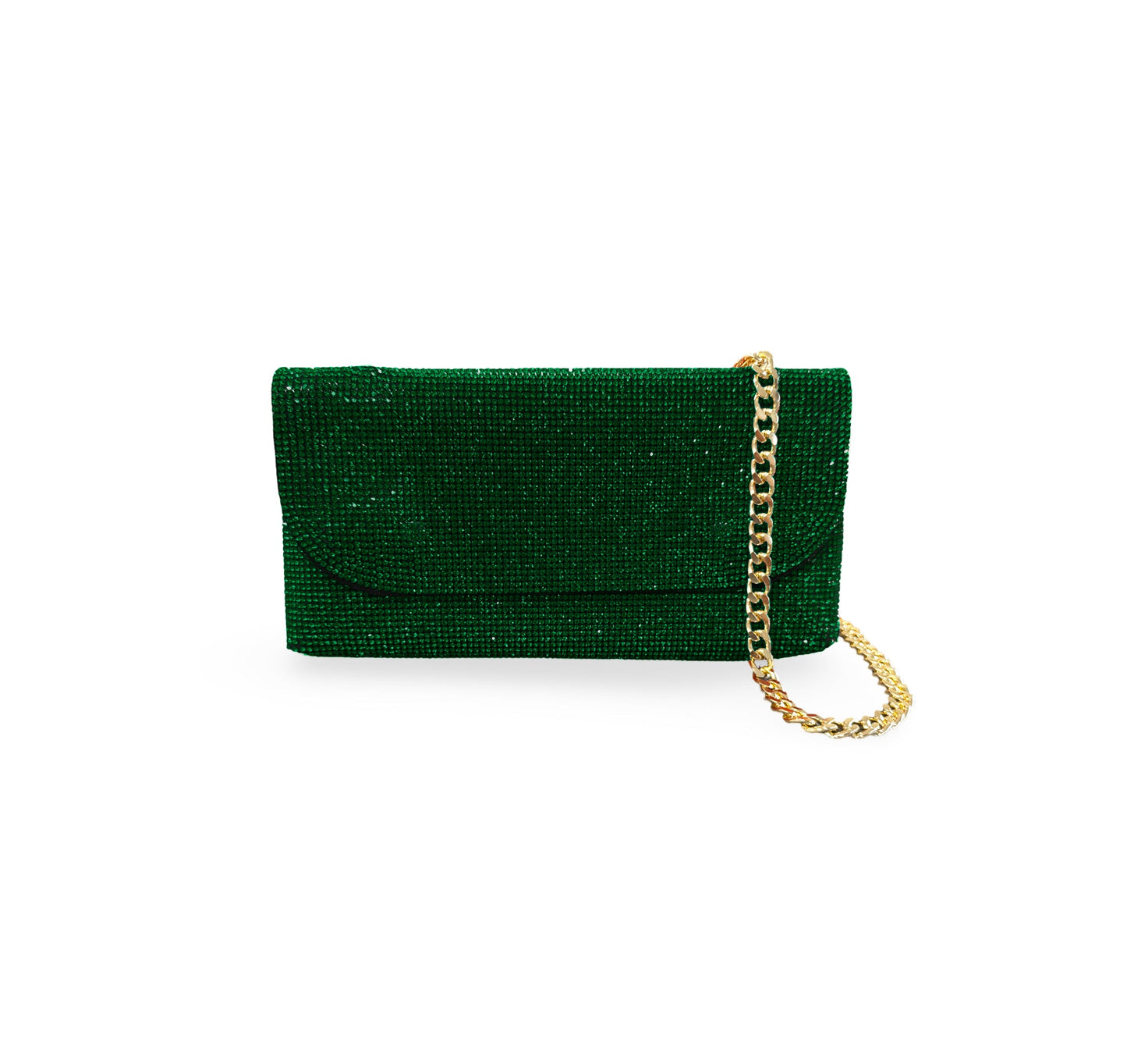 Caprilite Small Crossbody Bag Sparkly Crystal Clutch Fold Handbag Emerald Green