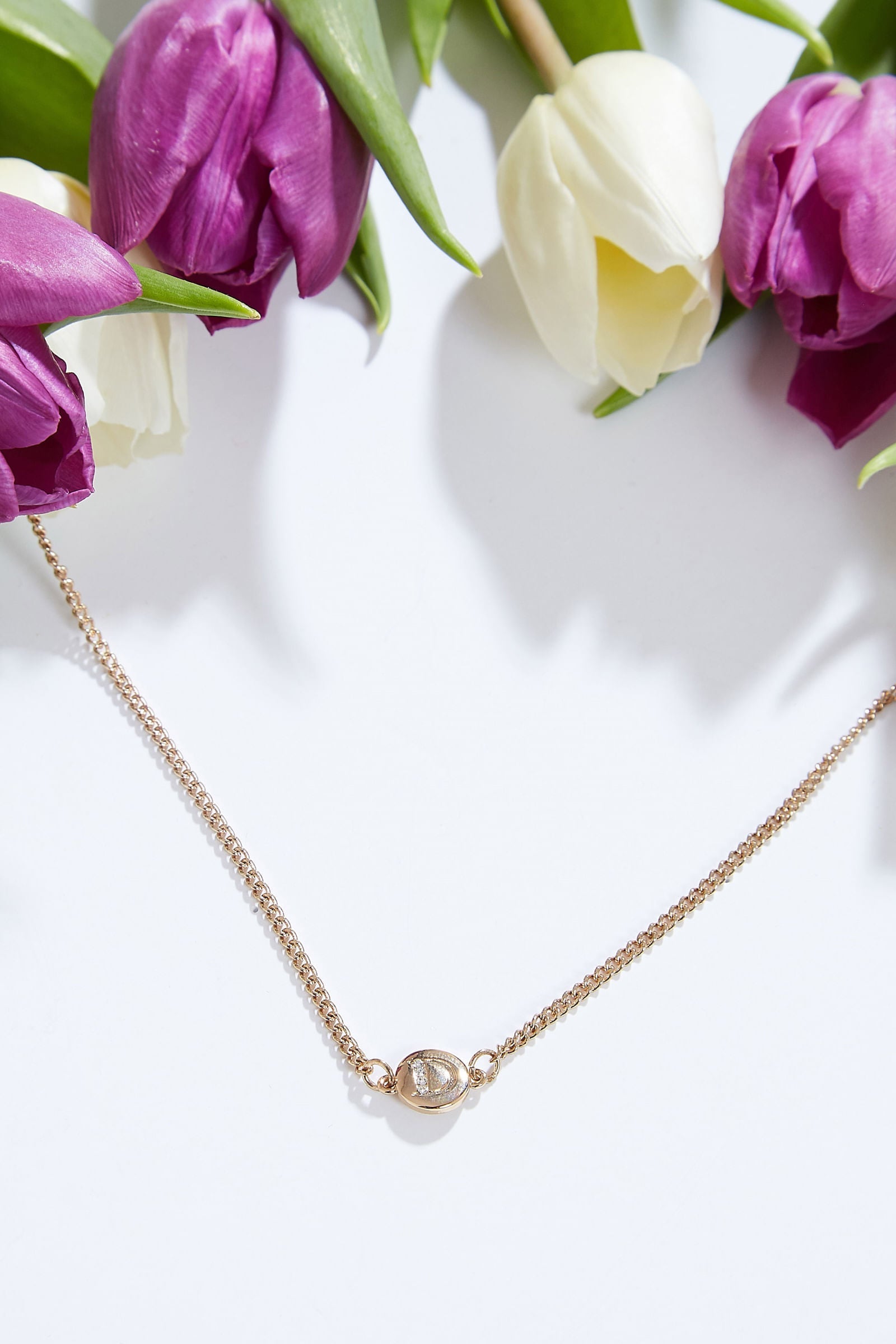 Louche Letter Disc Necklace Gold