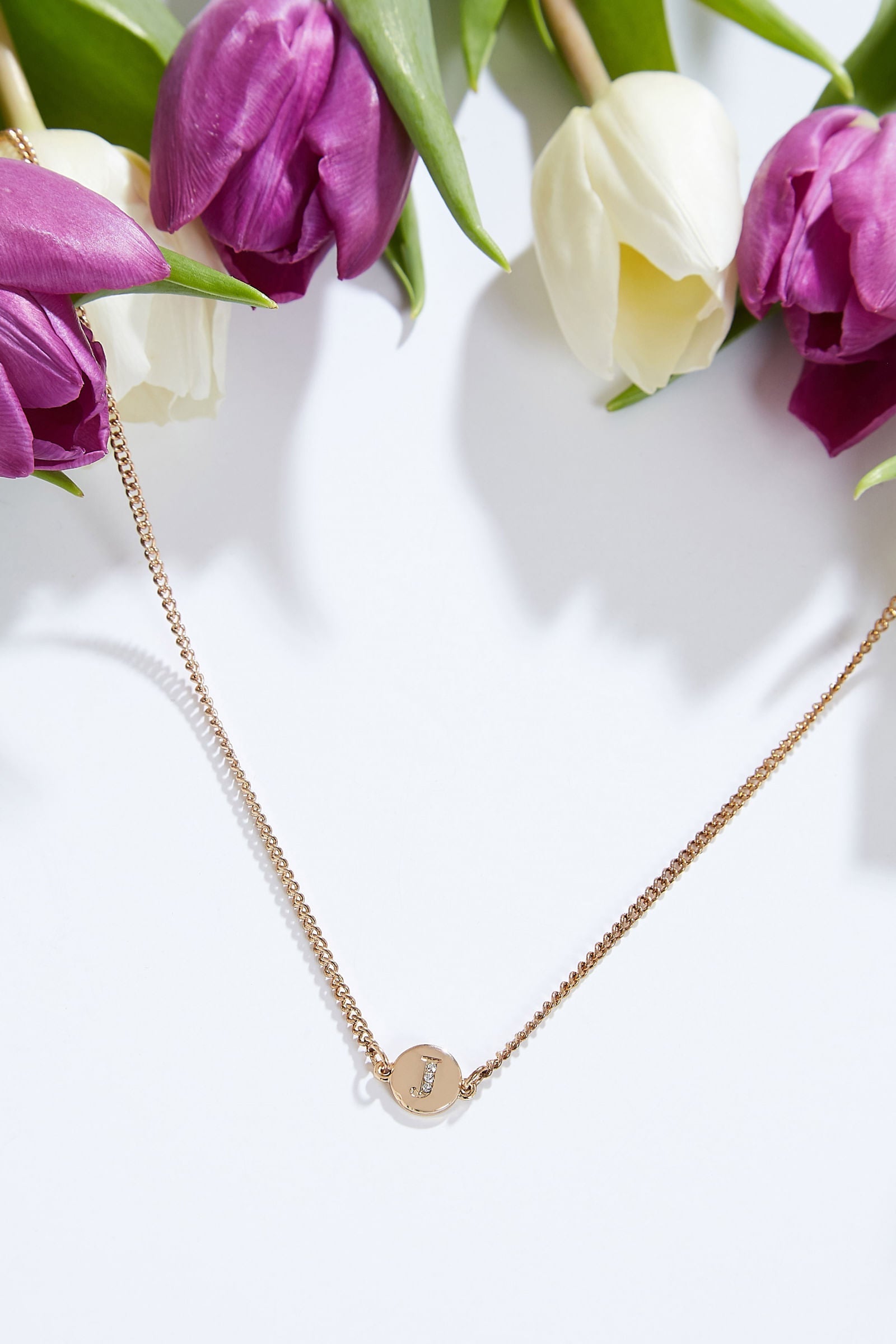 Louche Letter Disc Necklace Gold