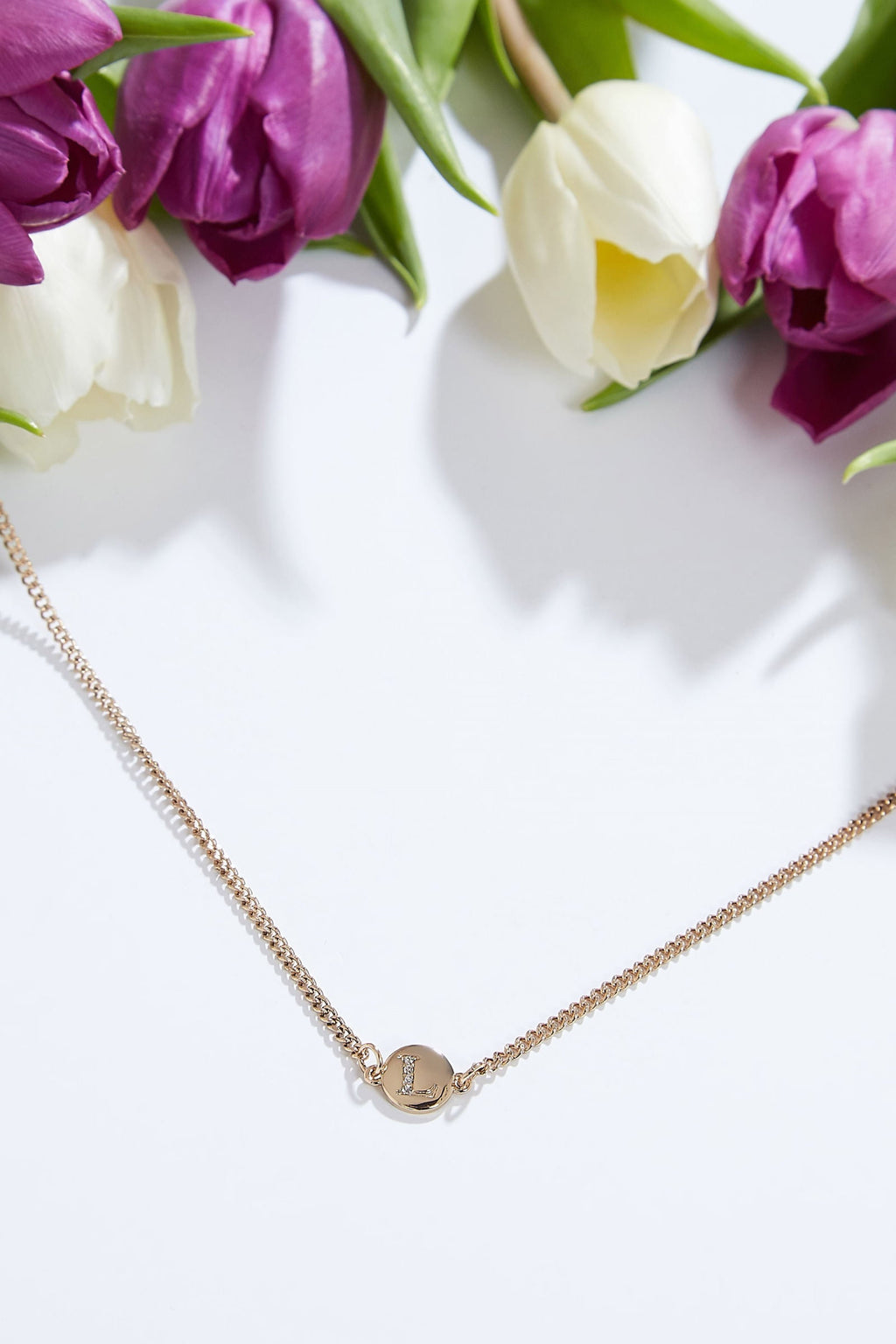 Louche Letter Disc Necklace Gold